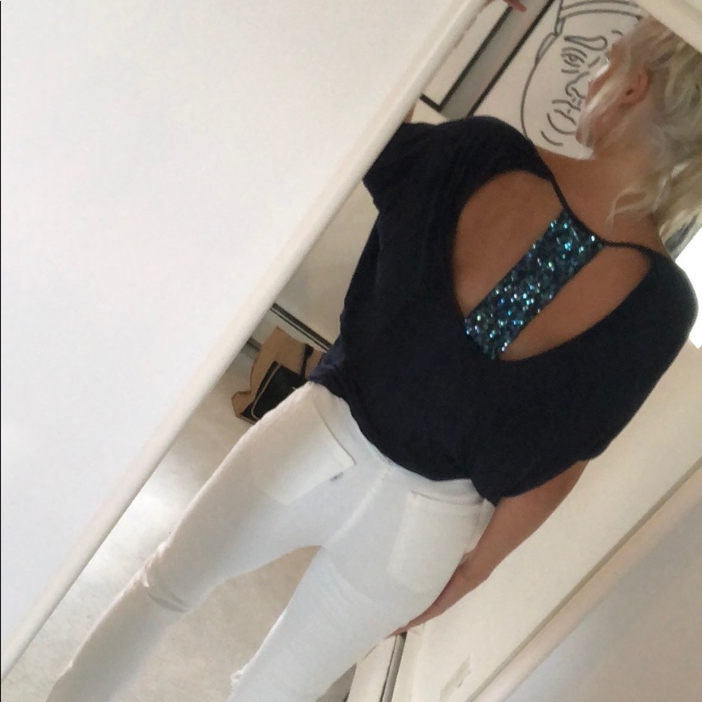 Express Sequin Backless Top